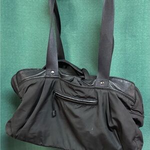 Lululemon Black Tote Bag with Leather Accents